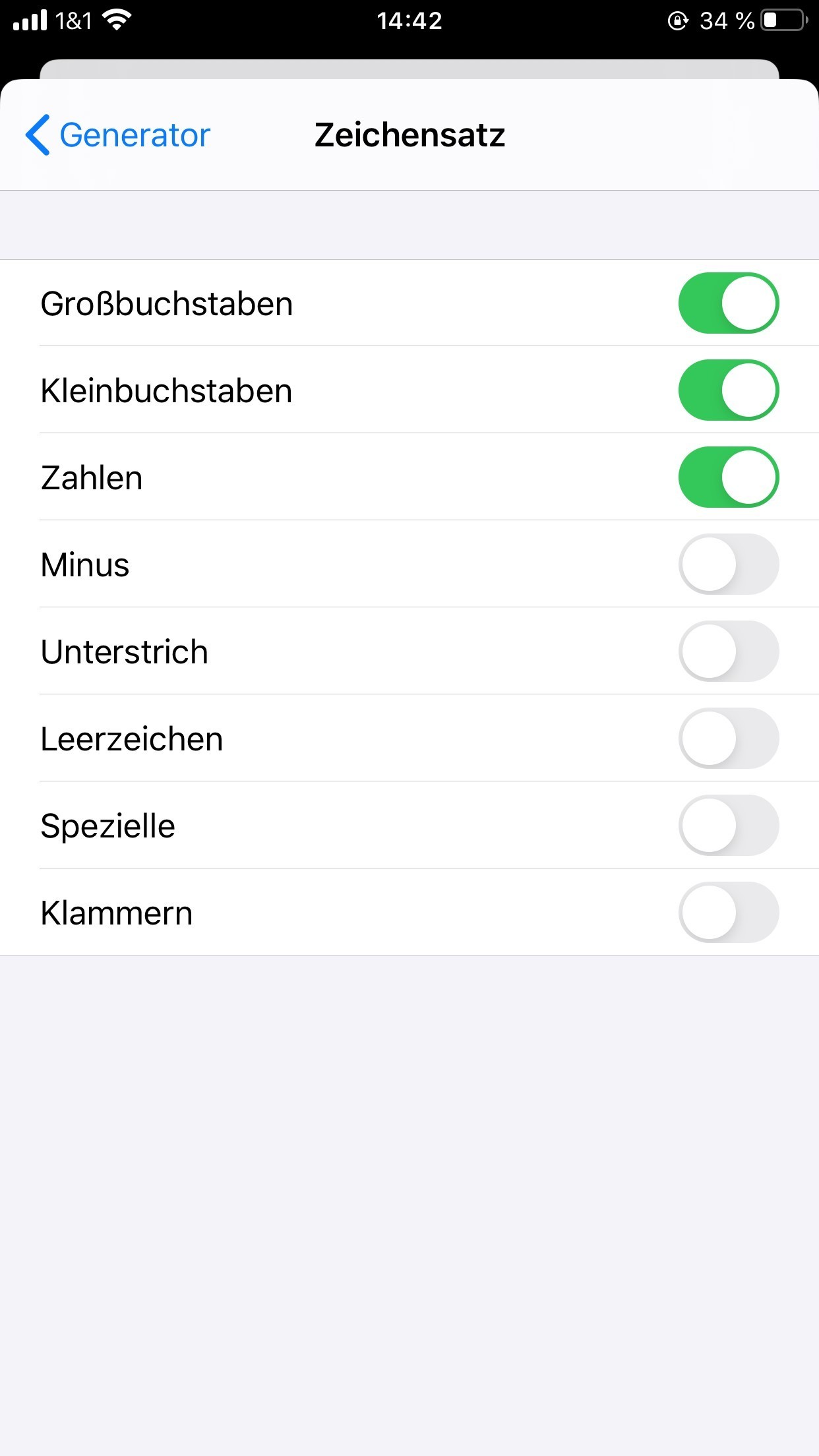 3. Einstellungen für Ihr KeePass Touch Kennwort festlegen - IOS